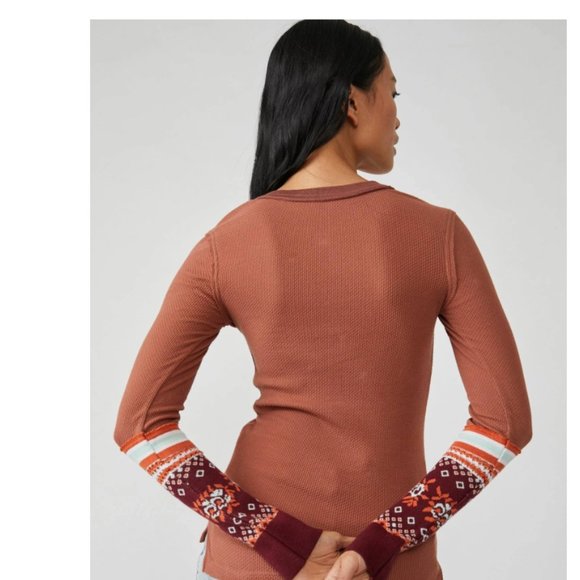 NWT Free People Tops  Mikah Layering Cuff Top In Autumn Combo - Picture 6 of 10